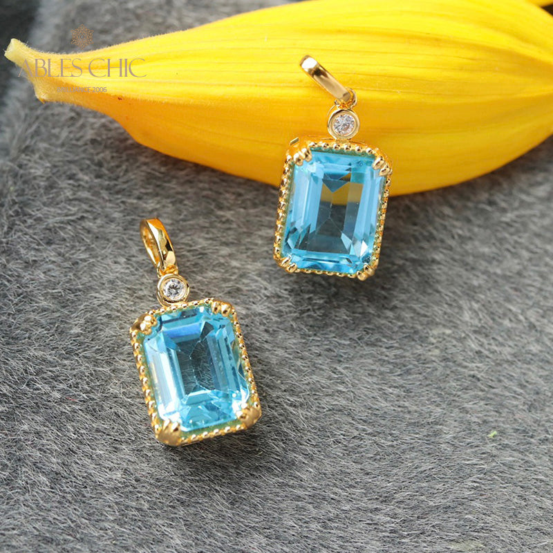Pendentif topaze taille émeraude 6205