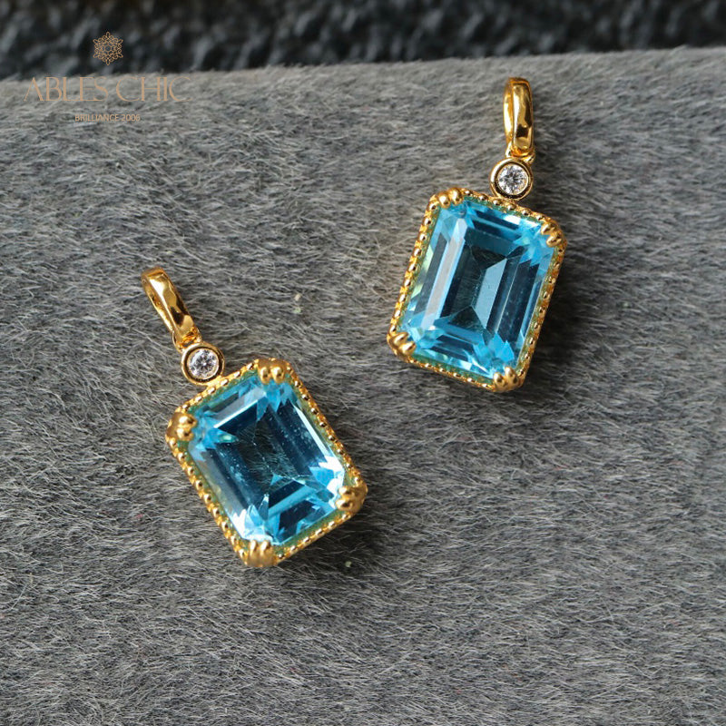 Pendentif topaze taille émeraude 6205