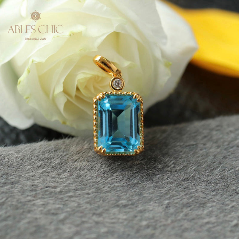 Pendentif topaze taille émeraude 6205