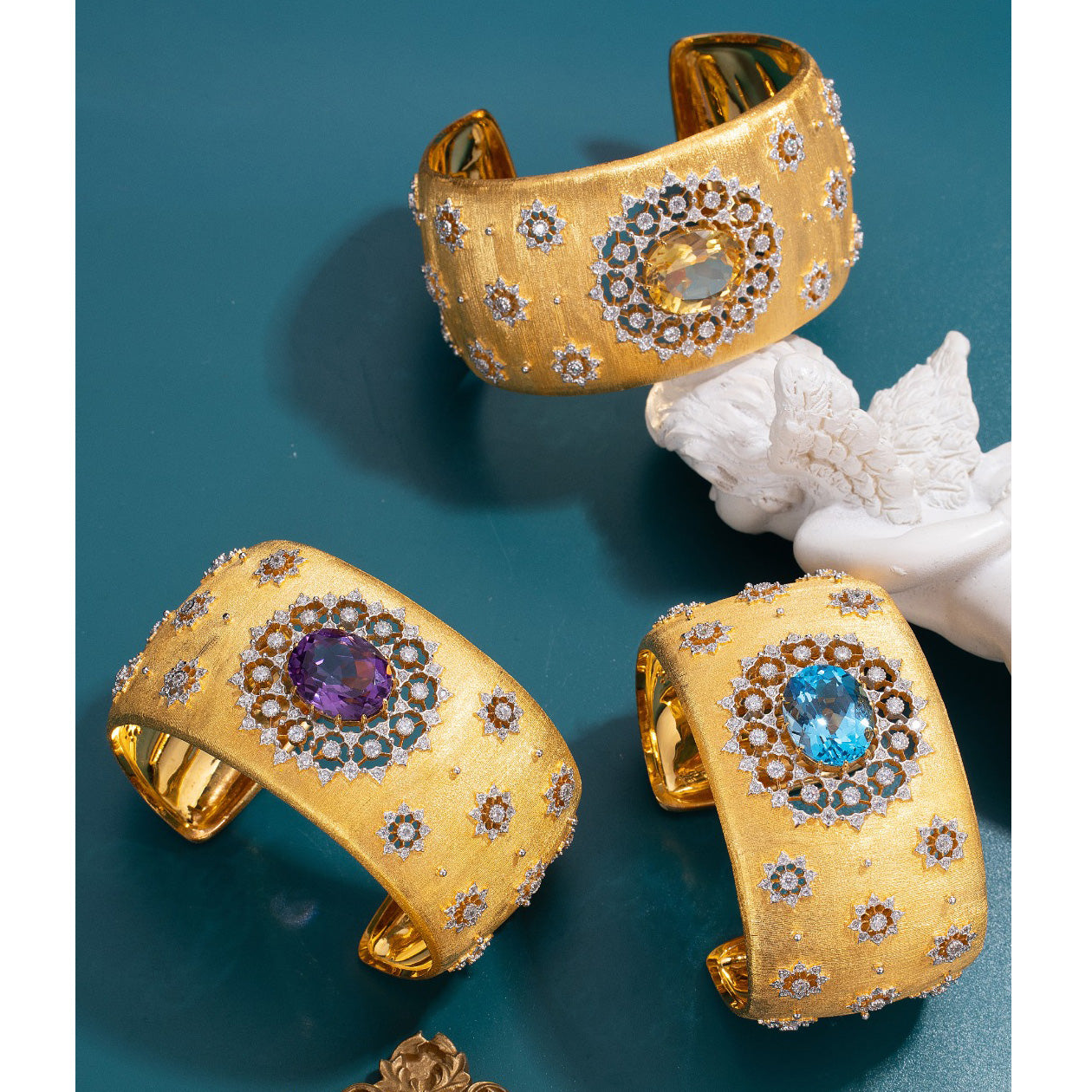 Bracelet floral en améthyste naturelle 6206