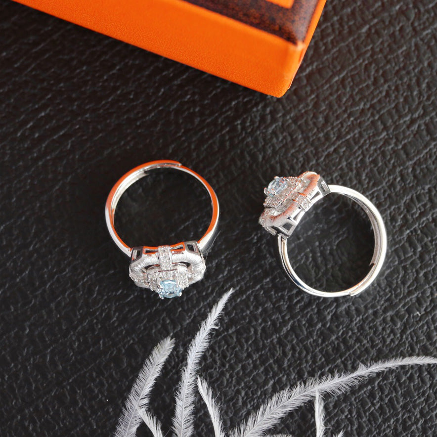 Bague traditionnelle topaze naturelle 6214