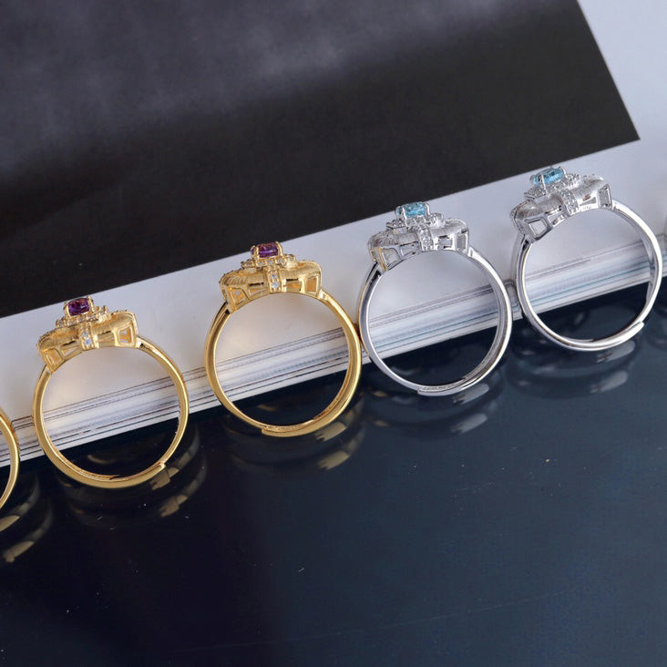 Bague traditionnelle topaze naturelle 6214