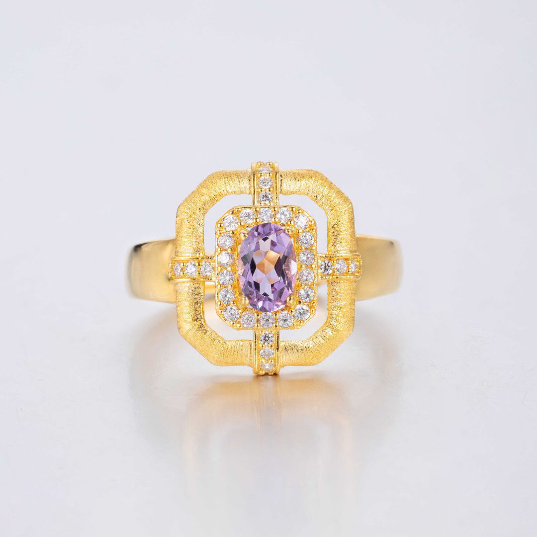 Bague traditionnelle topaze naturelle 6214