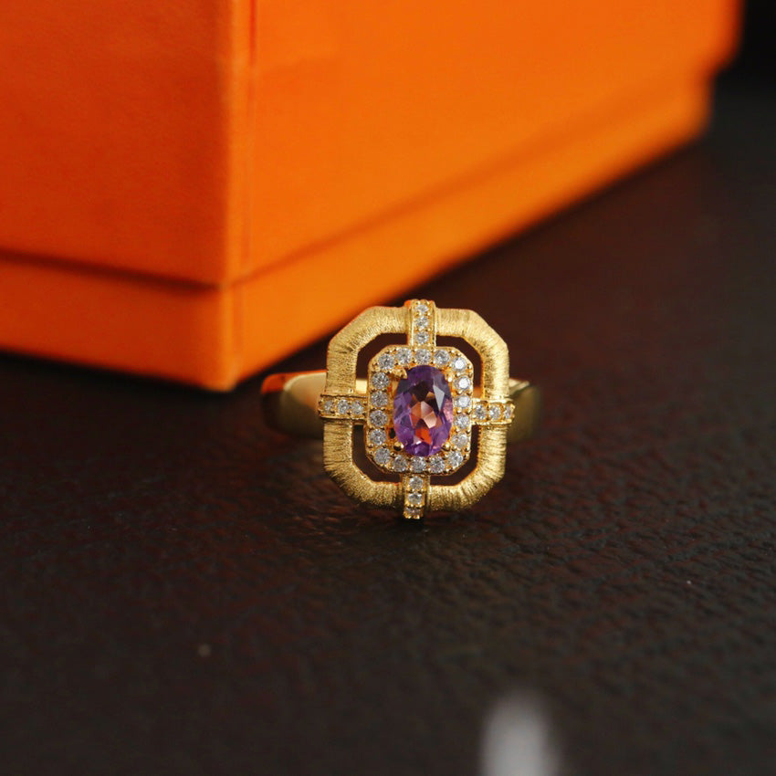 Bague traditionnelle topaze naturelle 6214