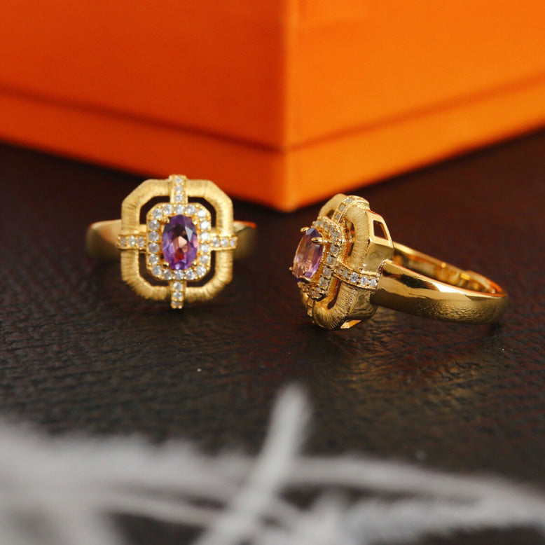Bague traditionnelle topaze naturelle 6214
