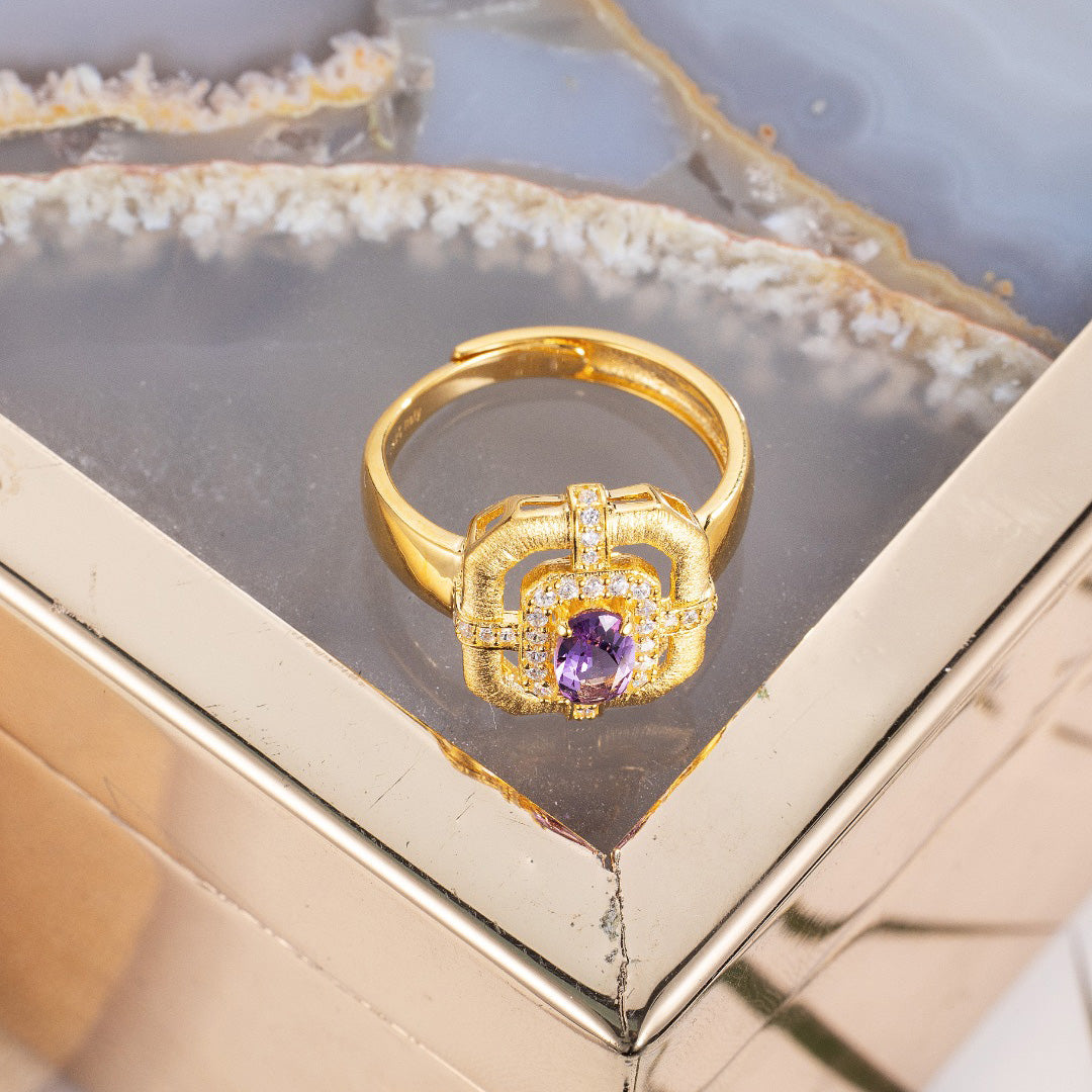 Bague traditionnelle topaze naturelle 6214