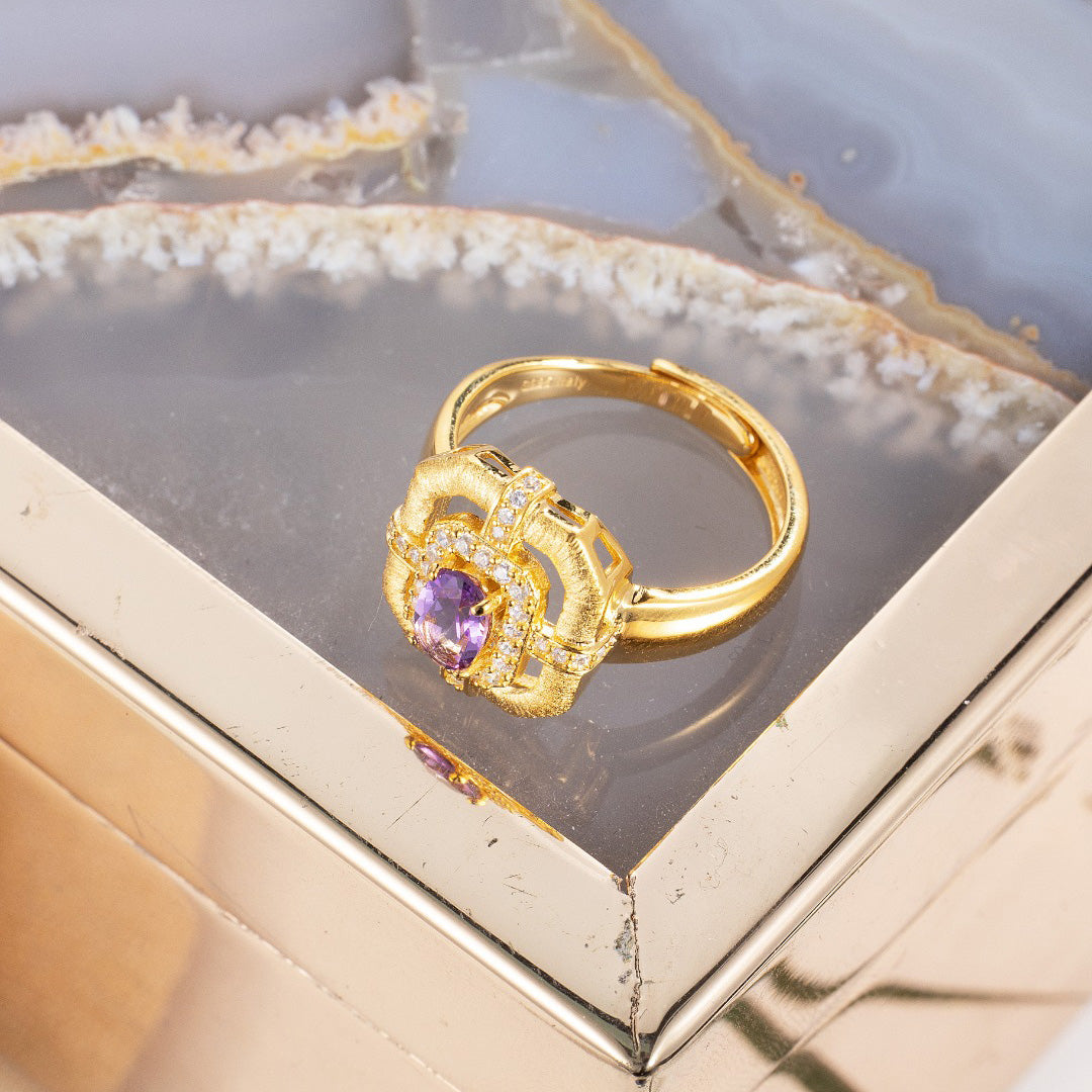 Bague traditionnelle topaze naturelle 6214
