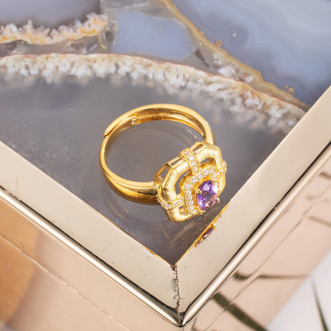 Bague traditionnelle topaze naturelle 6214