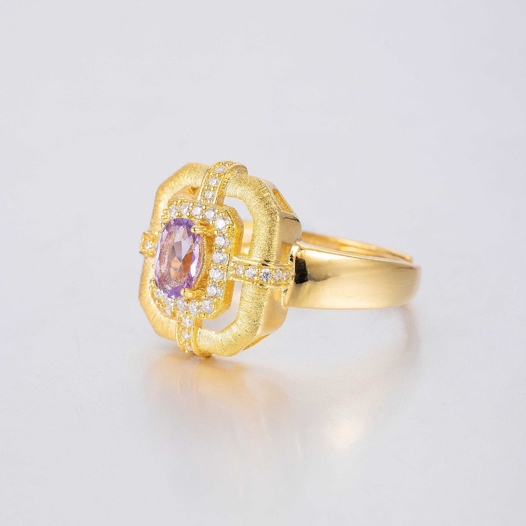 Bague traditionnelle topaze naturelle 6214
