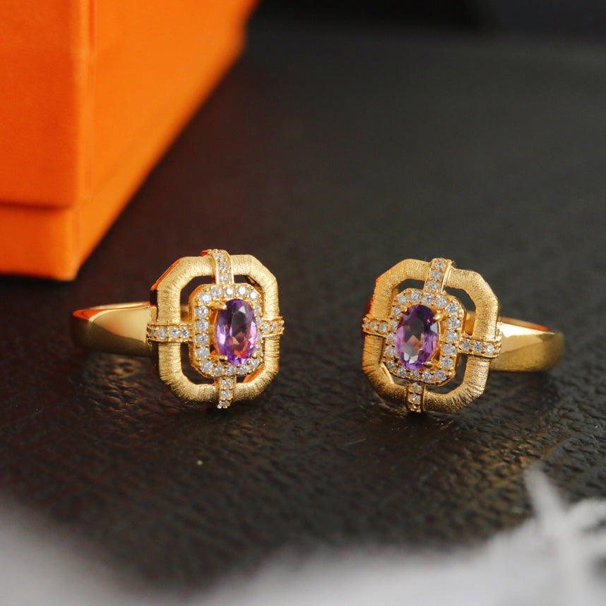 Bague traditionnelle topaze naturelle 6214