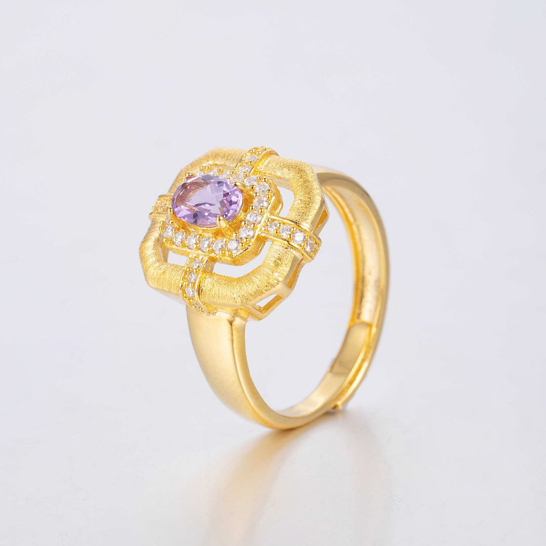 Bague traditionnelle topaze naturelle 6214
