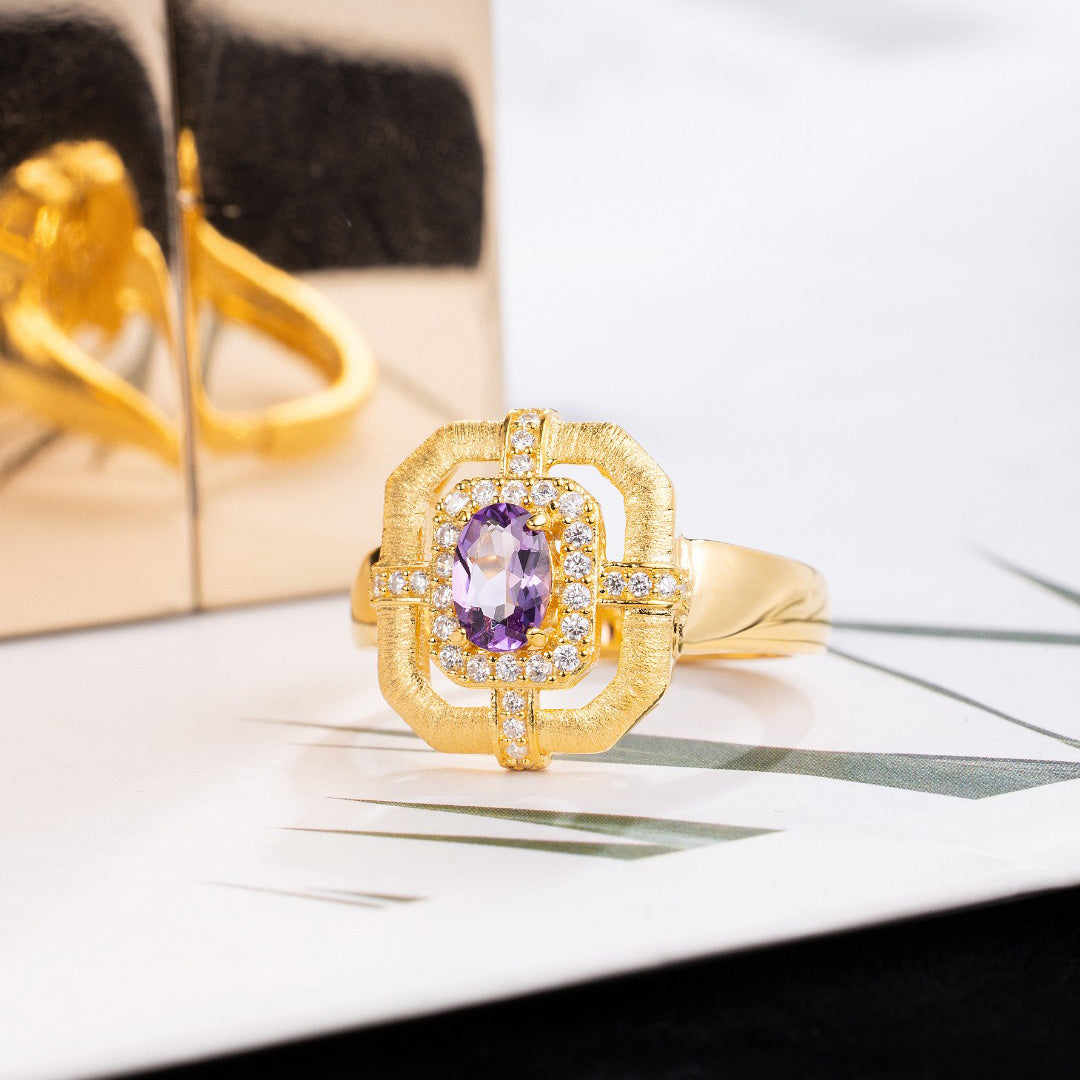 Bague traditionnelle topaze naturelle 6214