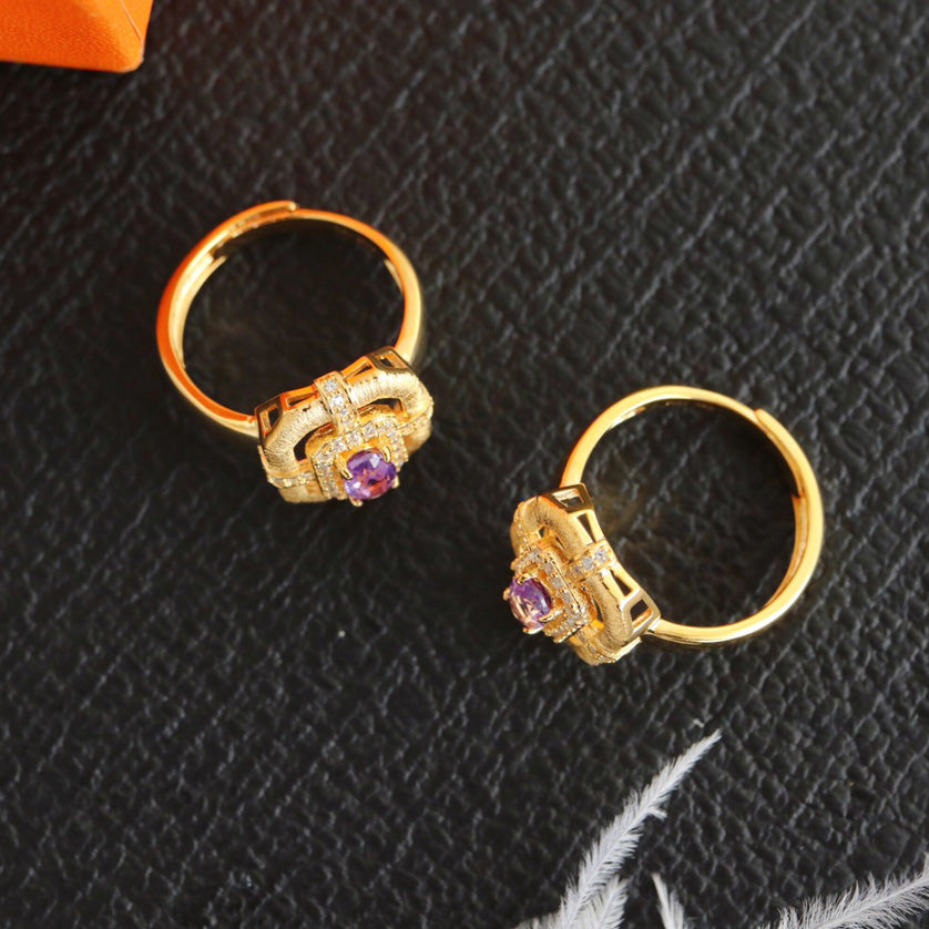 Bague traditionnelle topaze naturelle 6214