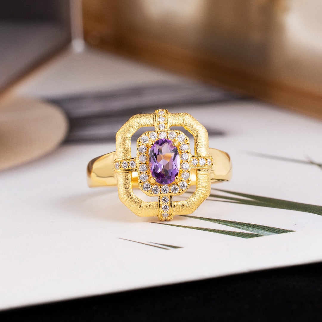 Bague traditionnelle topaze naturelle 6214