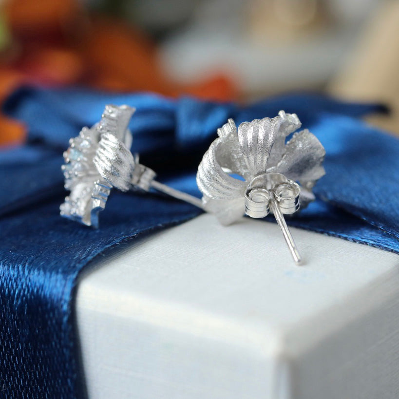 Boucles d'oreilles florales en tissu 6383