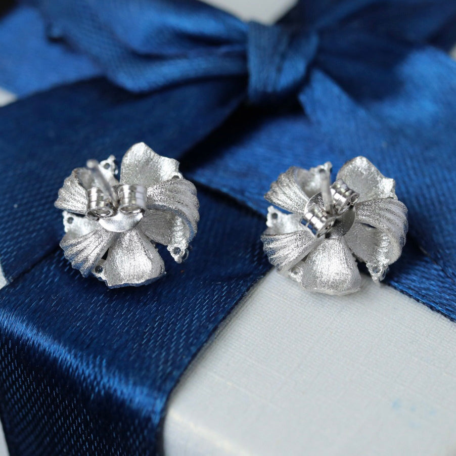 Boucles d'oreilles florales en tissu 6383