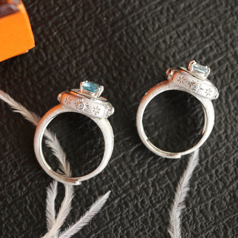 Bague topaze élément soyeux 6230