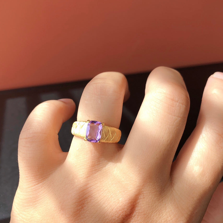 Bague soyeuse en cristal naturel 6233