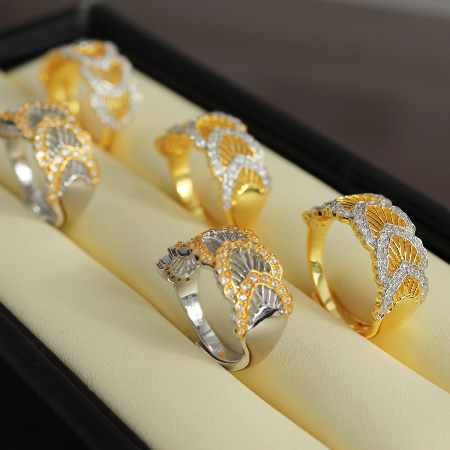 Bague Plume Nid d'Abeille 6236