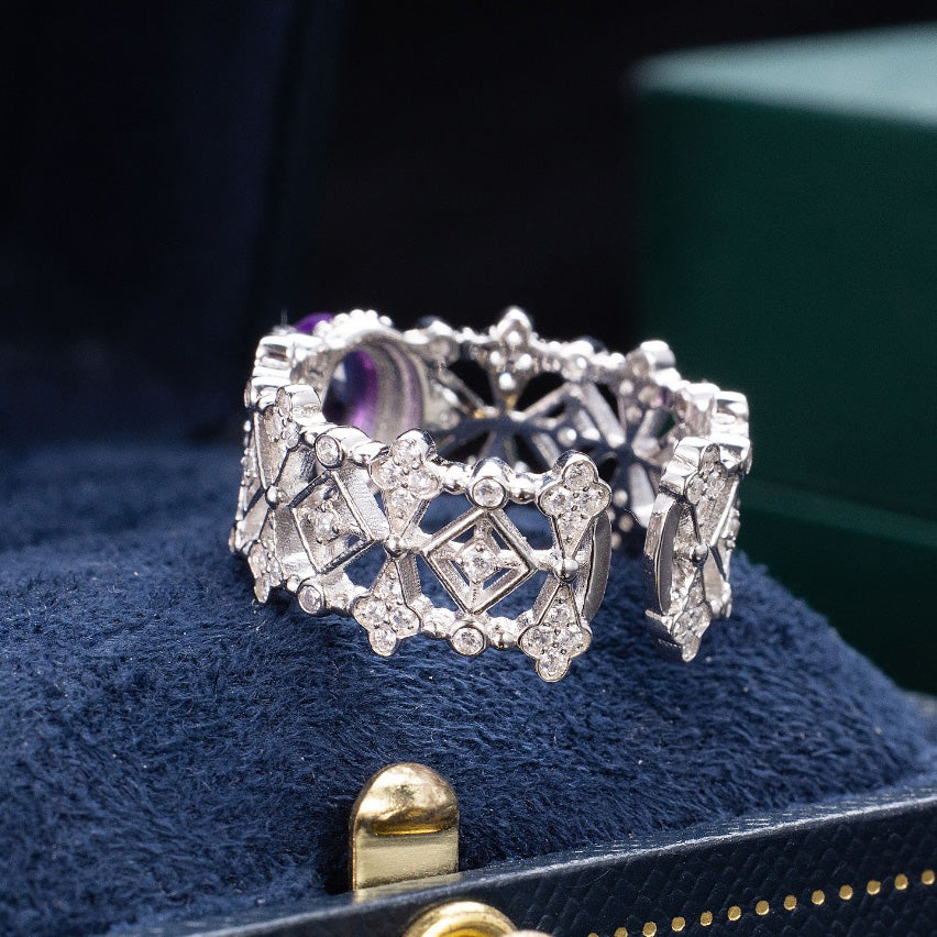 Bague en filigrane ajourée florale 6240