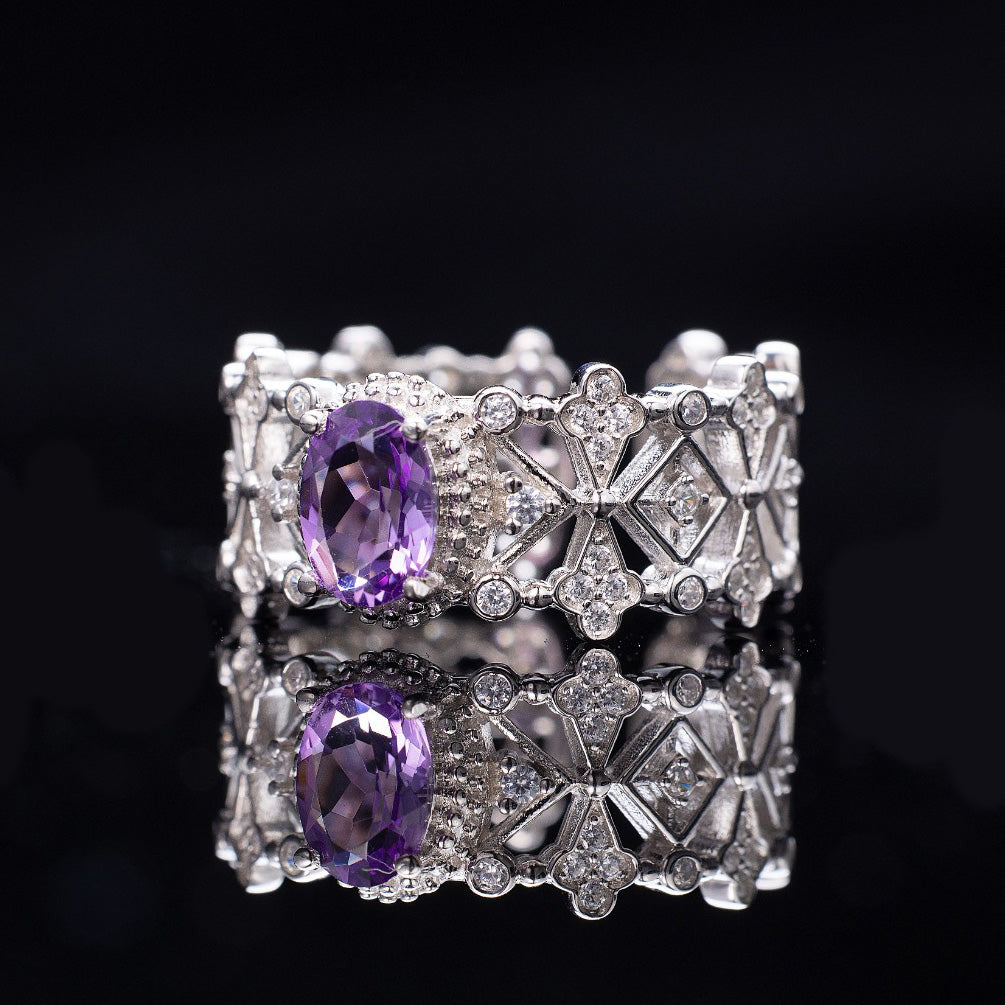 Bague en filigrane ajourée florale 6240