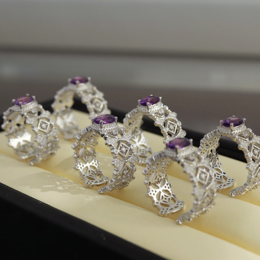 Bague en filigrane ajourée florale 6240