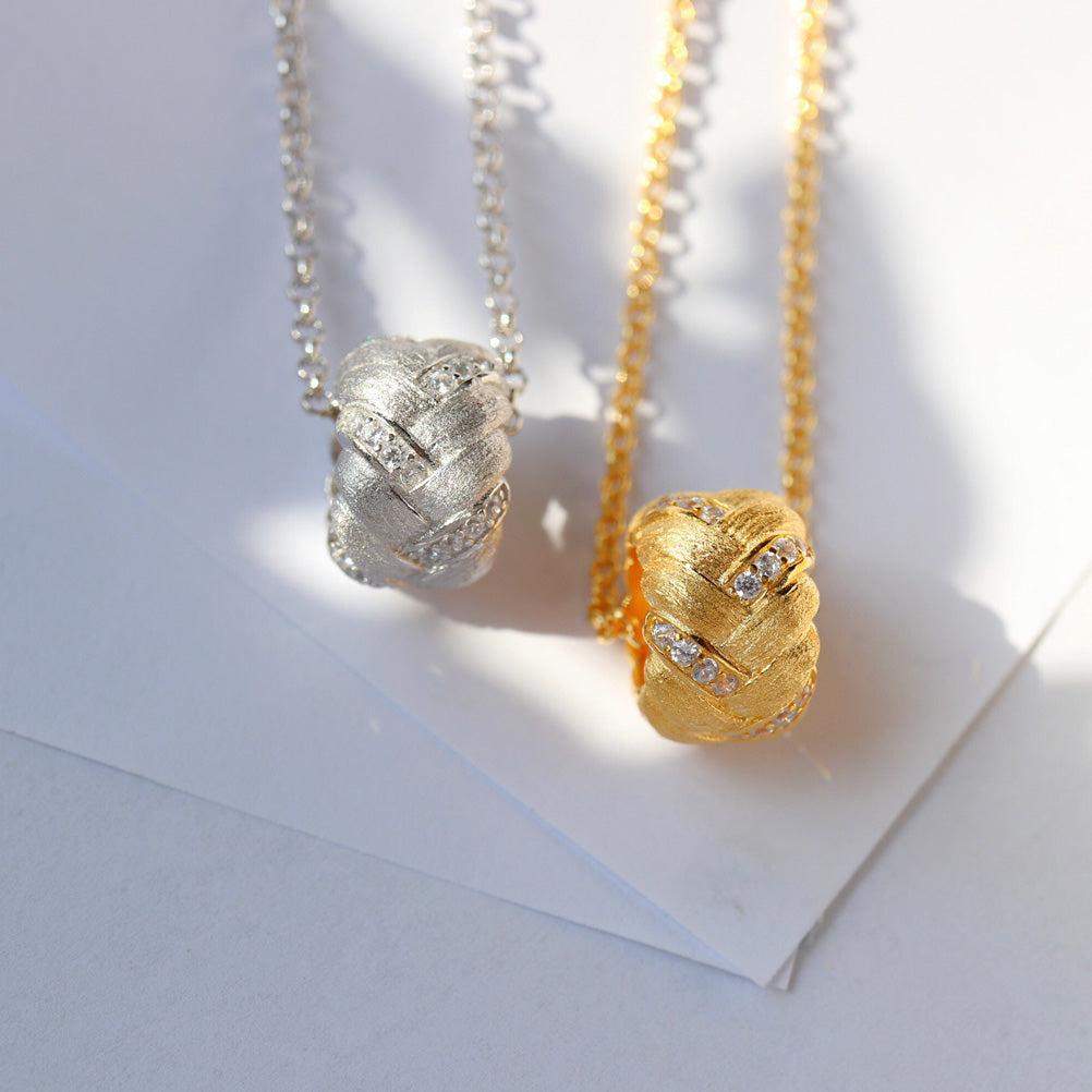 Collier avec bague à motif en tissu 6256