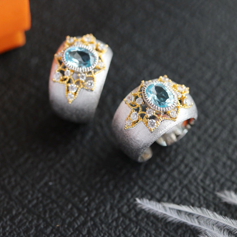 Bague Étoilée Topaze Naturelle 6273