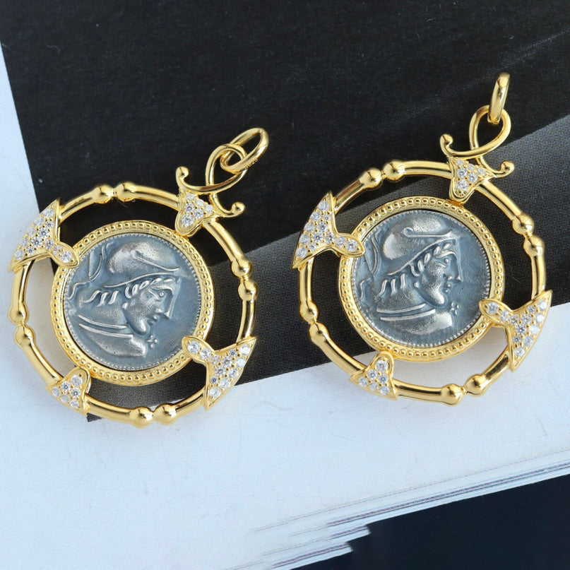 Pendentif pièce de monnaie grecque 6291