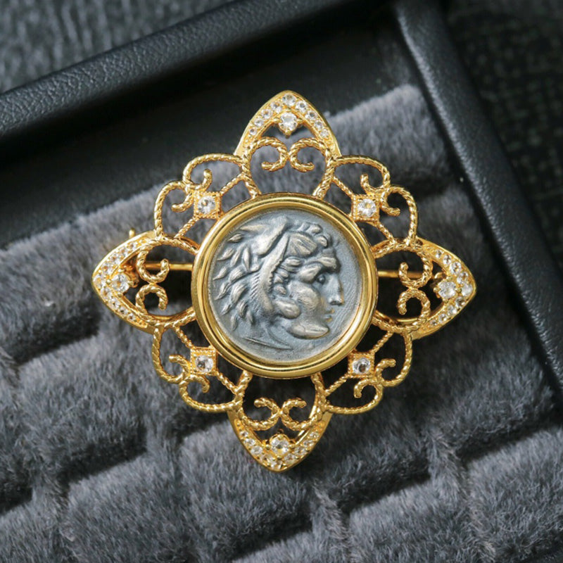 Pendentif en filigrane de pièce d'Hercule 6292