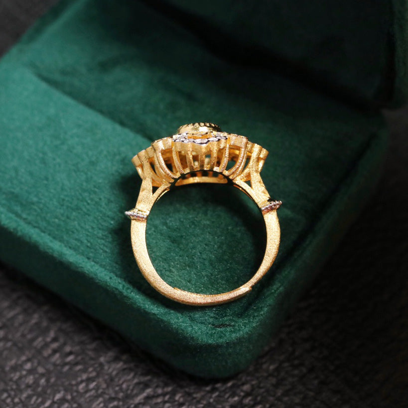 Bague florale de trèfle complexe 6303