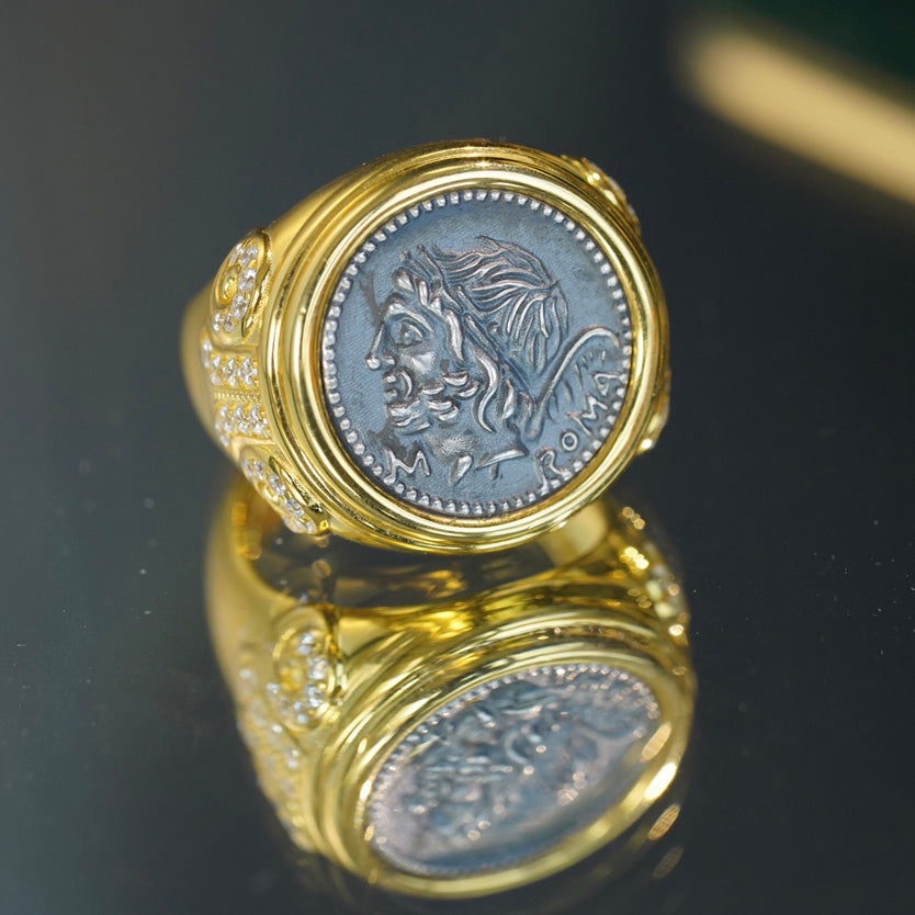 Bague Héraclès en monnaie romaine 6337