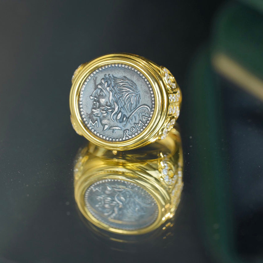 Bague Héraclès en monnaie romaine 6337