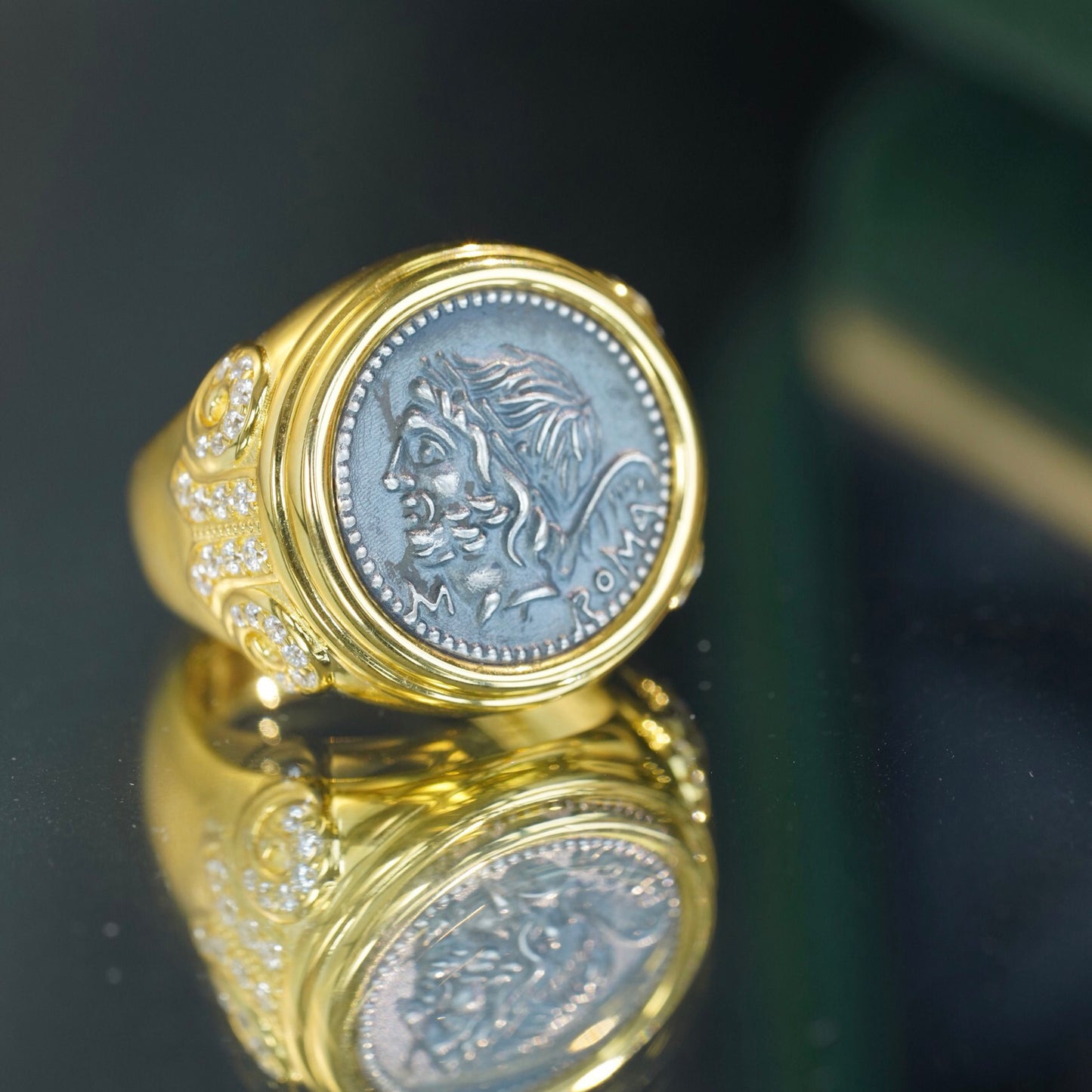 Bague Héraclès en monnaie romaine 6337