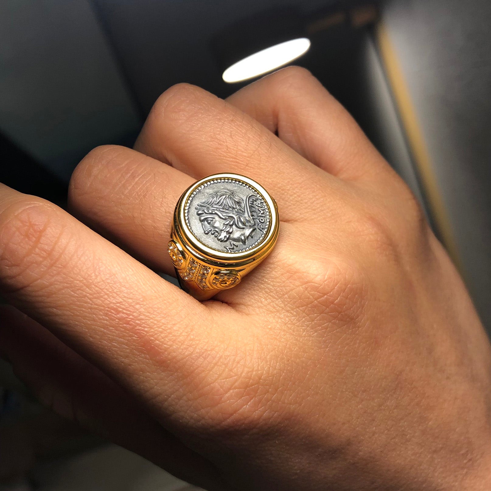 Bague Héraclès en monnaie romaine 6337