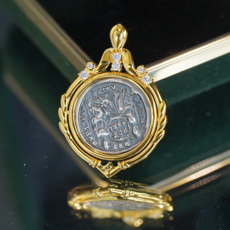 Pendentif pièce de monnaie grecque Accent 6338