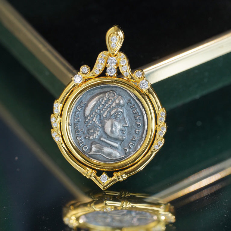 Pendentif pièce de monnaie grecque Accent 6338