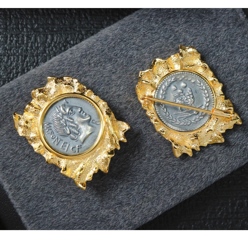 Pendentif à grosse épingle en pièce de monnaie romaine 6354