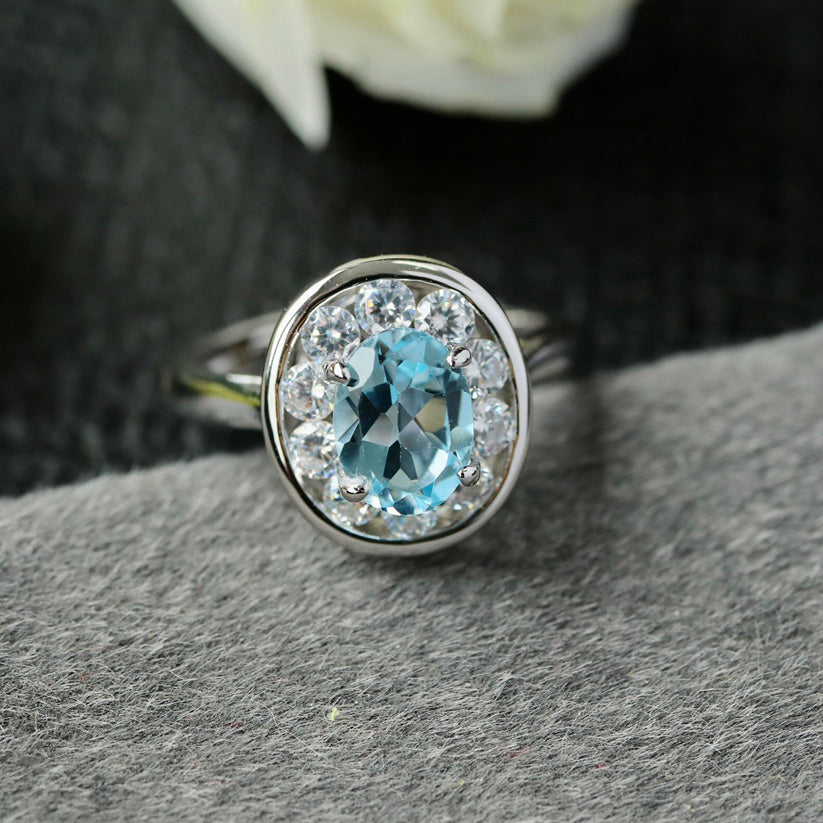 Bague ovale Halo Gem 6356