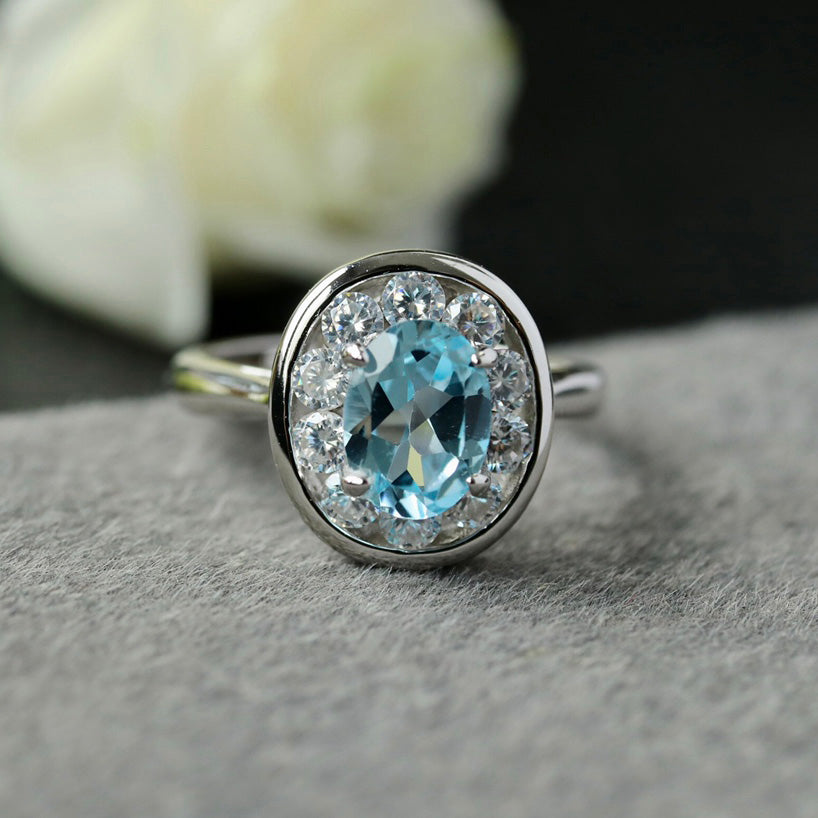 Bague ovale Halo Gem 6356