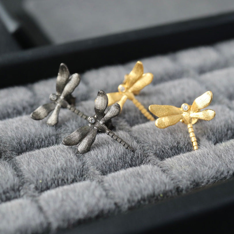 Boucles d'oreilles libellule soyeuse 6377