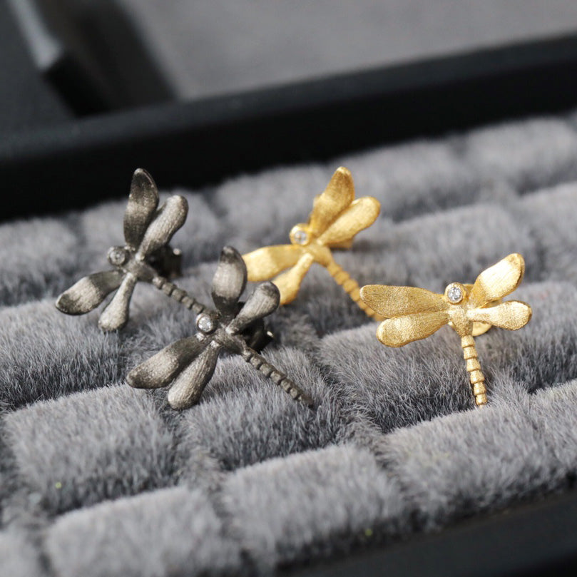 Boucles d'oreilles libellule soyeuse 6377