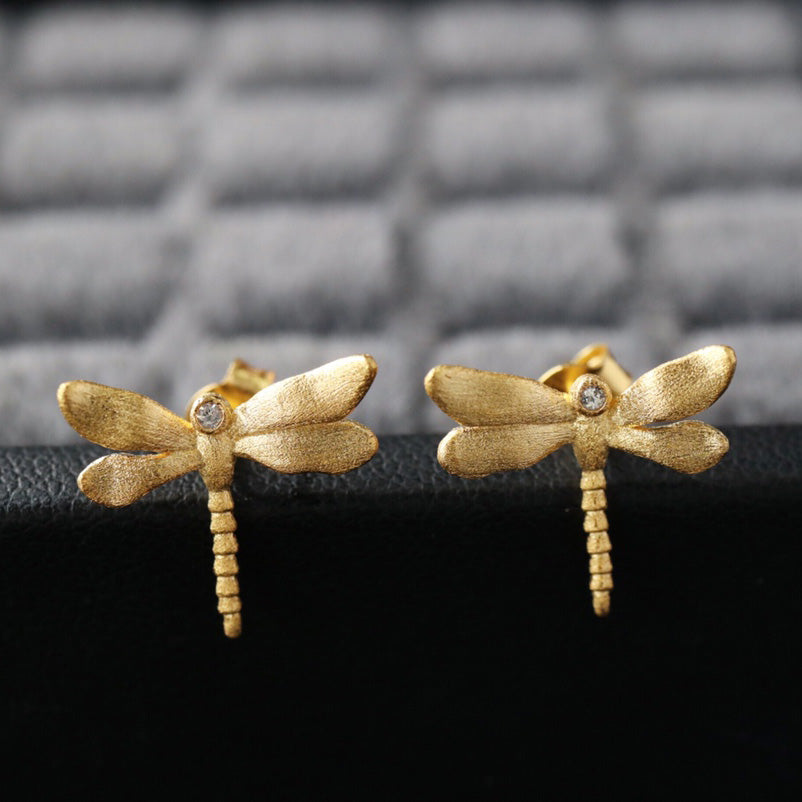 Boucles d'oreilles libellule soyeuse 6377