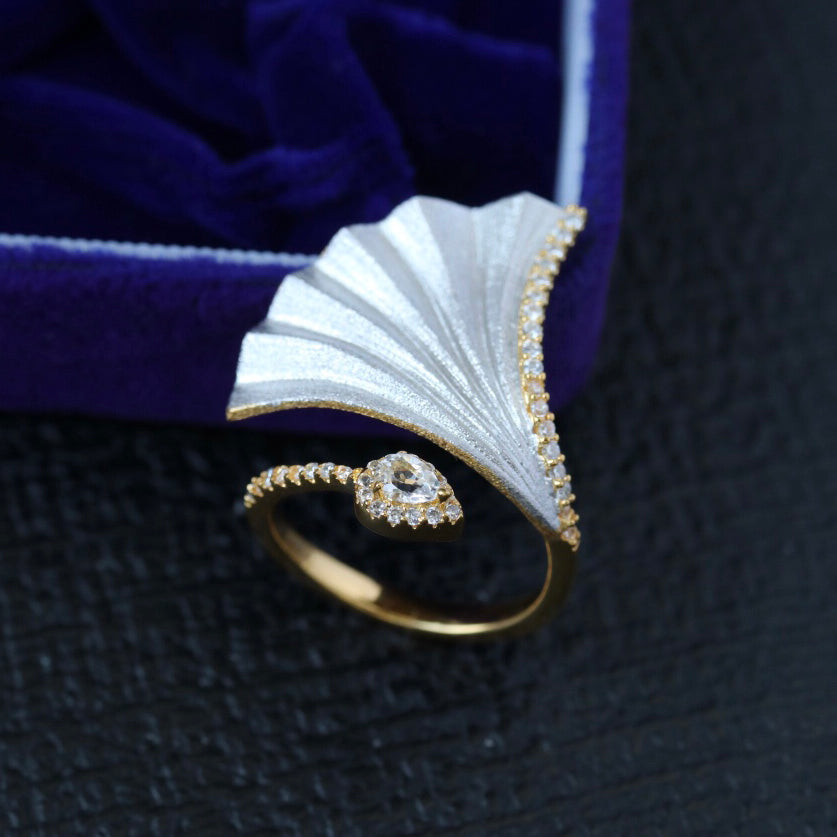 Bague Ginkgo Soyeuse Bicolore 6378