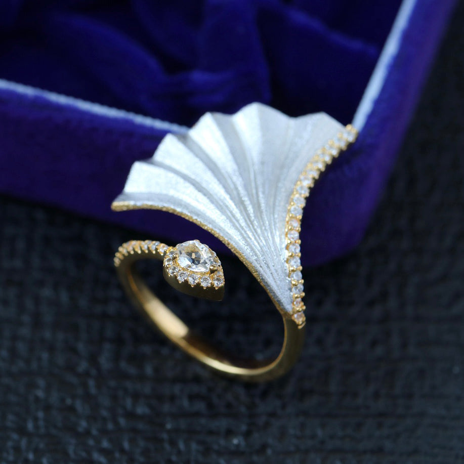 Bague Ginkgo Soyeuse Bicolore 6378
