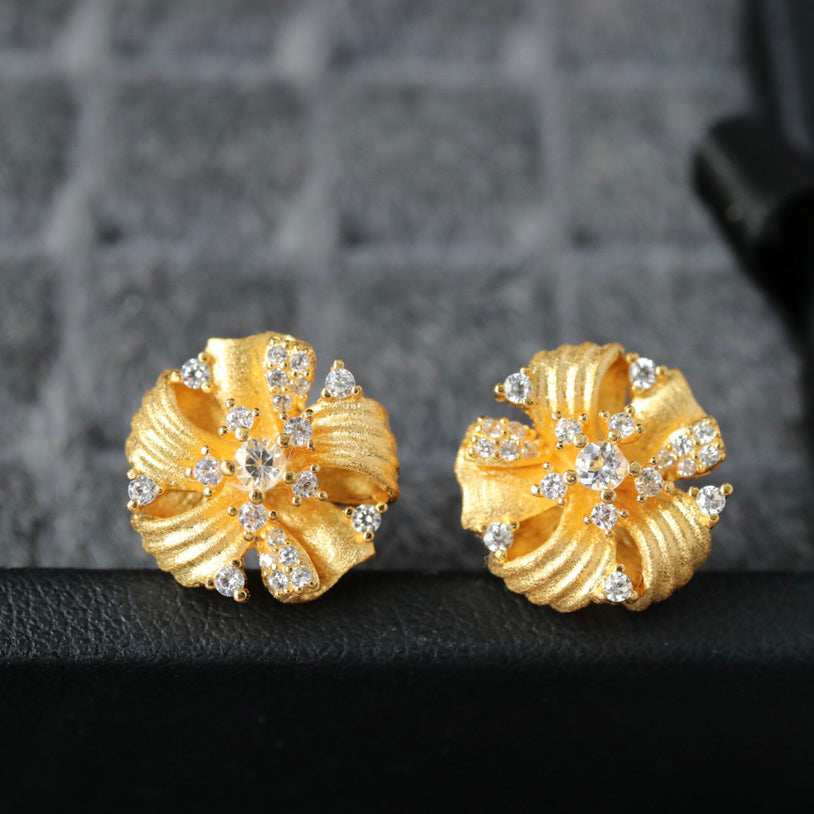 Boucles d'oreilles florales en tissu 6383
