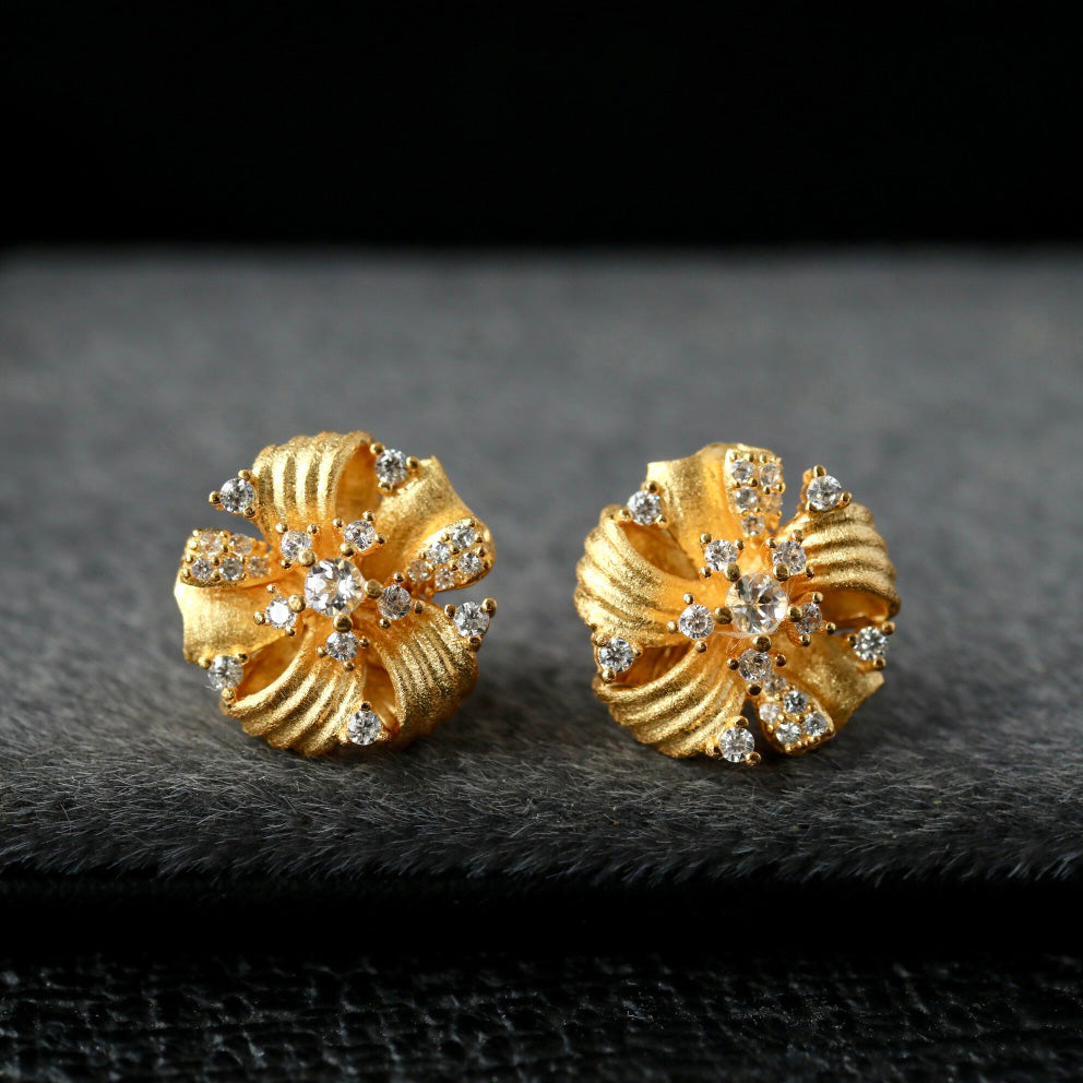 Boucles d'oreilles florales en tissu 6383