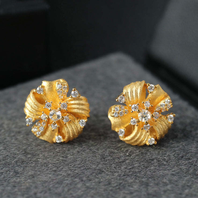 Boucles d'oreilles florales en tissu 6383