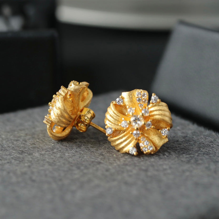 Boucles d'oreilles florales en tissu 6383