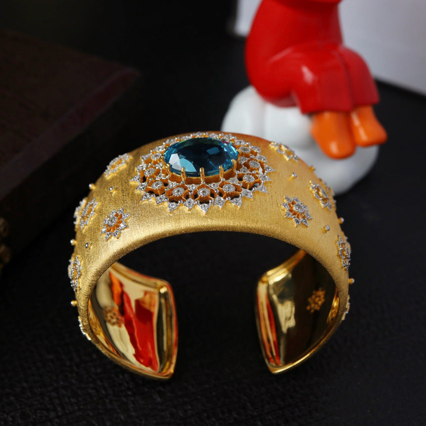 Bracelet ovale topaze ajouré 6385